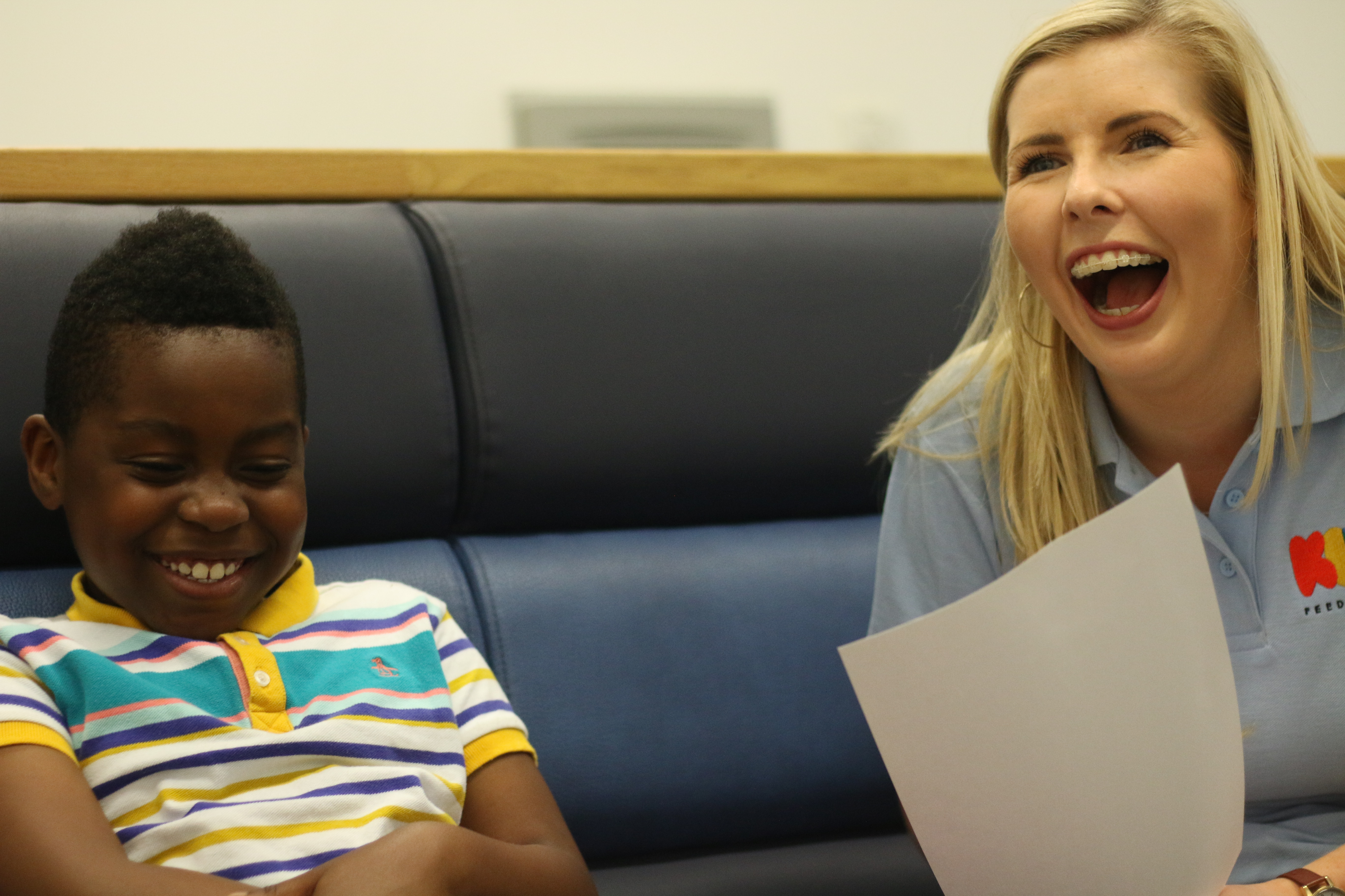 Niamh and Armel laughing